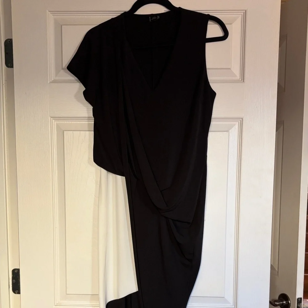 Zara W&B Collection Asymmetrical Draped Dress | EUC | Sz S - Picture 3 of 7